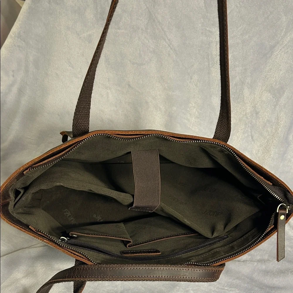 SZone Leather & Canvas Laptop Tote